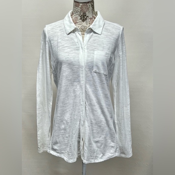 J. JILL White  cotton long sleeve button down‎ shirt size S. - Picture 4 of 13